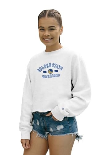 Blue 84 NBA womens Nba Officially Licensed Women’s Cropped Crewneck Sweatshirt Classic White