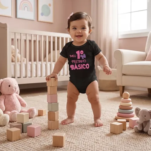 Body Bebê Premium Manga Curta 100% Algodão Estampado