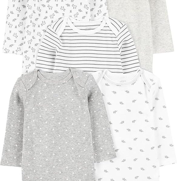 Body Pacote com 5 bodies de manga comprida Simple Joys by Carter’sUnisex Bebê