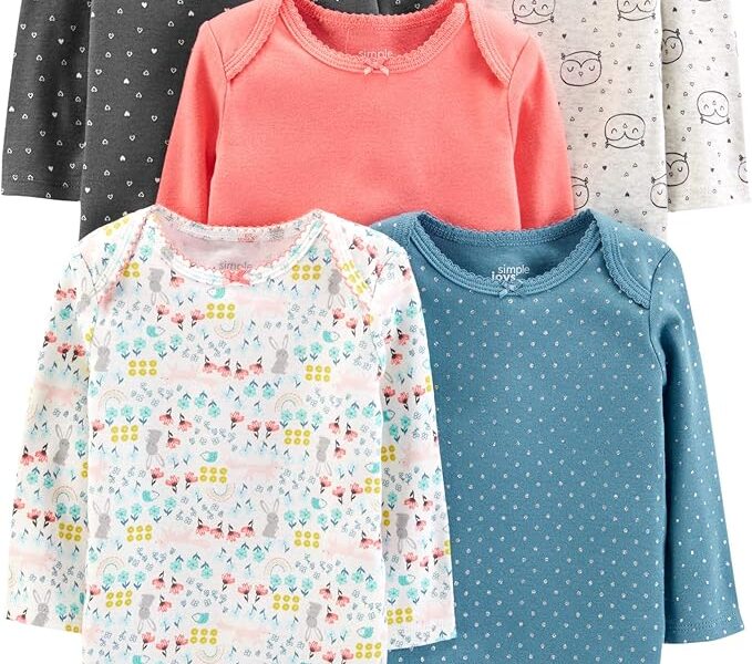 Body Pacote com 5 bodies de manga comprida Simple Joys by Carter’sMeninas