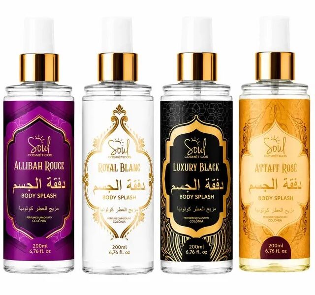 Body Splash Arabe C/4un 200ml Perfume Feminino de Luxo Alta Concentração