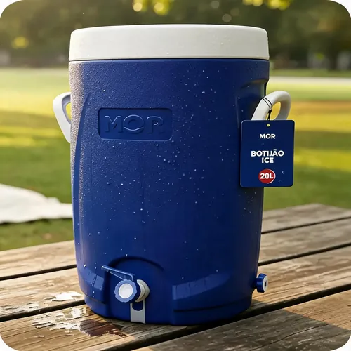Botijão Térmico Ice Mor Cooler 20l Azul Com Torneira Bebidas