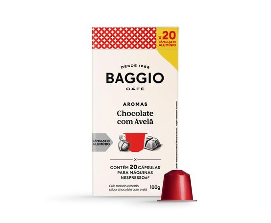 Cápsulas de Café Baggio Café Aroma Chocolate com Avelã, compatível com Nespresso, contém 20 cápsulas