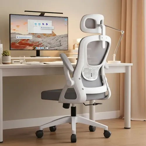Cadeira De Escritório Ergonômica Giratória Astrella Mesh Cinza Mesh
