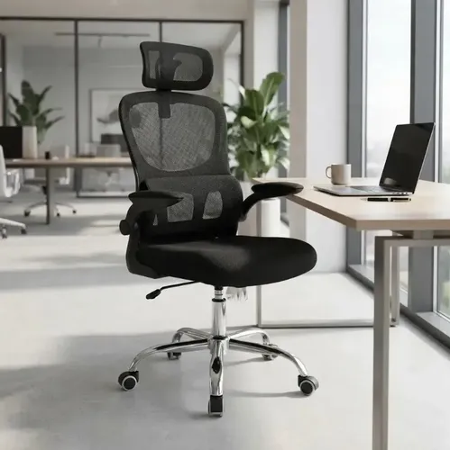 Cadeira Escritório Ergonômica Atlanta Preta Suporte Lombar na Meli por R$ 200,91