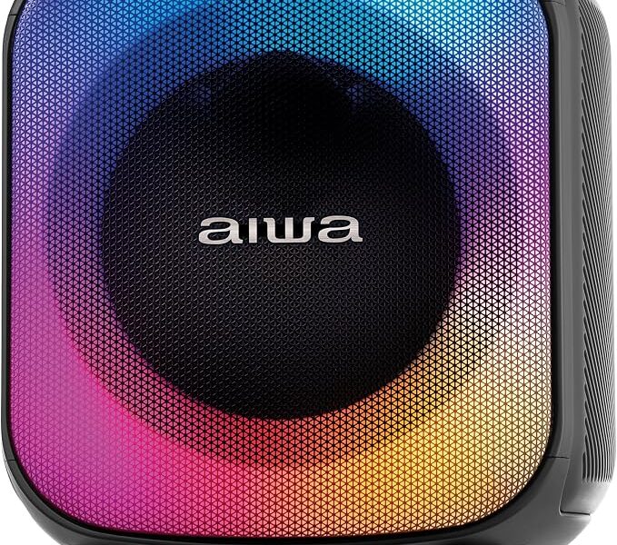 Caixa de Som PartyBox AIWA PB-07 Bluetooth 8H RGB USB TWS Preto