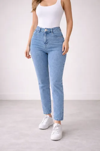 Calça Jeans Mom Stillger Feminina Cintura Alta Cor Clara
