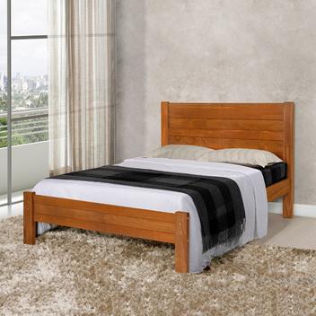 Cama Casal Madeira Vintage Lara – Castanho – ATRAENTE MOVEIS – Cama de Casal –