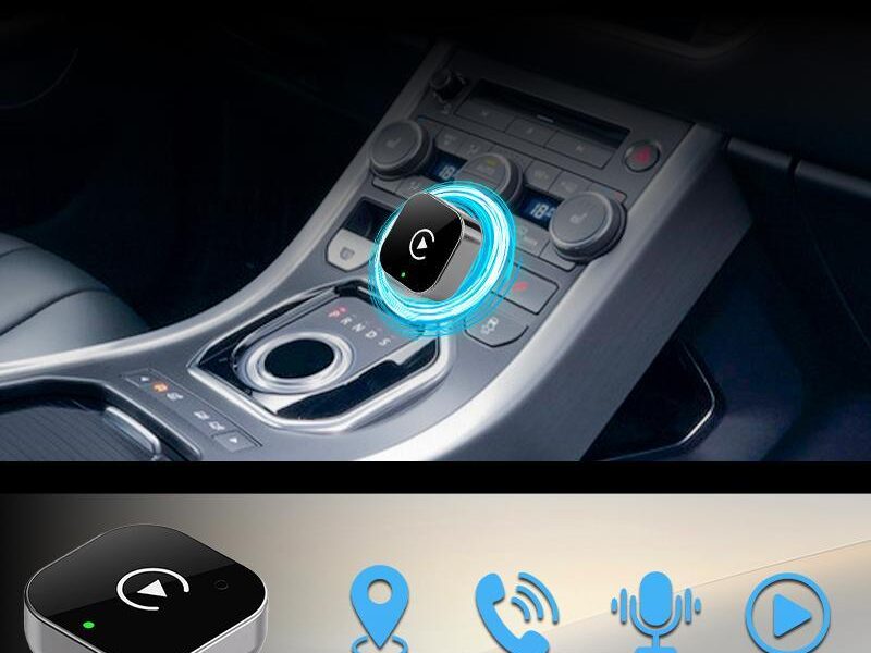 CarPlay Sem Fio Revestido De Luxo Pionray E Dongle Adaptador Automático Android Com Luz Ambiente