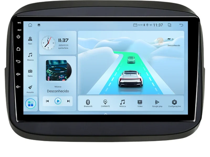 Central Multimídia Android Carplay Auto Wifi Bluetooth Gps Radio Para Fiat Mobi 2016-2023