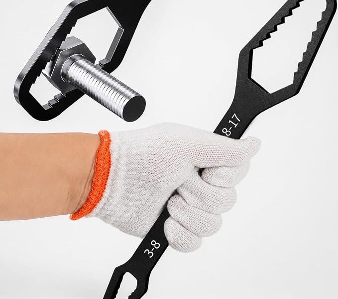 Chave catraca de metal resistente multiuso, chave de ameixa ajustável, chave de extremidade dupla, ferramenta manual portátil para carro e casa