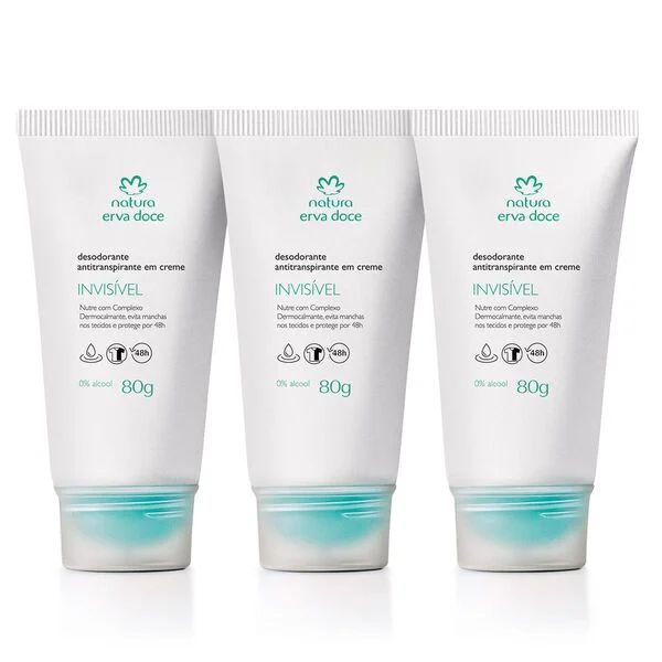 Combo Desodorante Antitranspirante em Creme Erva Doce