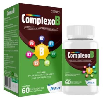 Complexo B – Vitaminas B1 B2 B3 B5 B6 B7 B12 60 Comprimidos – Nutivit – Complexo B –