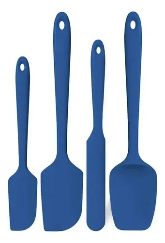Conjunto De 4 Espátulas De Silicone Resistente Ao Calor Baki Azul