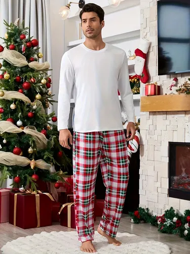 Conjunto De Pijama De 2 Peças De Manga Comprida E Estampado