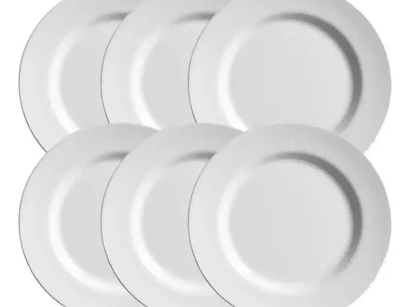 Conjunto com 6 Pratos de Sobremesa Plissan Relevo 21cm Alleanza