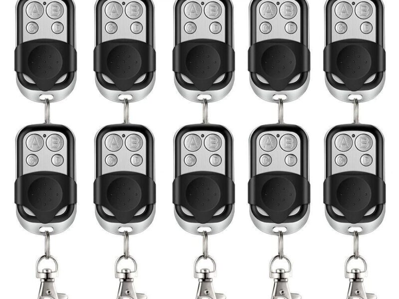 Conjunto de 10 controles remotos universais para porta de garagem 433MHz, metal, 4 botões, sem fio, duplicador de