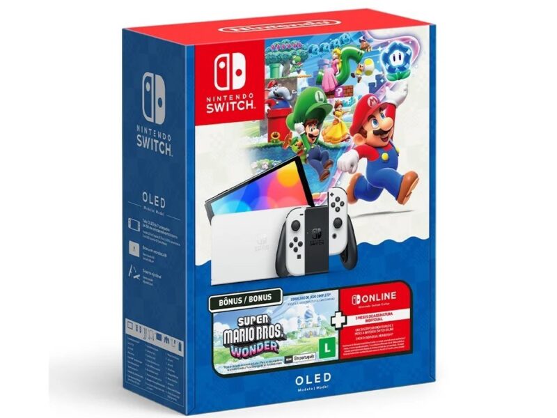 Console Nintendo Switch OLED + Super Mario Bros + 3 Meses NSO