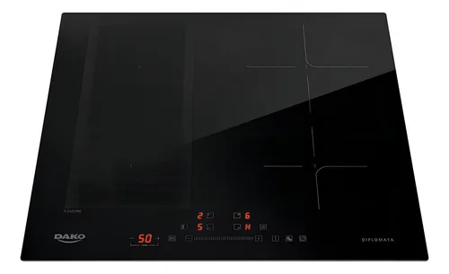 Cooktop De Indução 4 Bocas Dako Diplomata com Zona Flexível e Função Turbo Preto