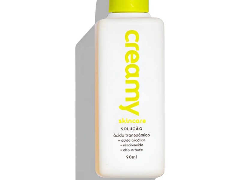 Creamy Skincare Ácido Tranexâmico 90ml Solução Clareadora Previne a Hiperpigmentação de Manchas Solares Trata Acne e Melasma Todos os Tipos de Pele Uso Noturno