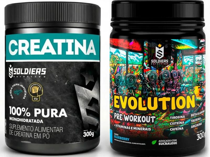 Creatina 300g + Pré-treino Blueberry Evolution 300g – Soldiers Nutrition 