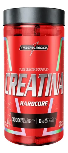 Creatina Hardcore 100% Pura 120 Capsulas Energia e Força – Integralmedica