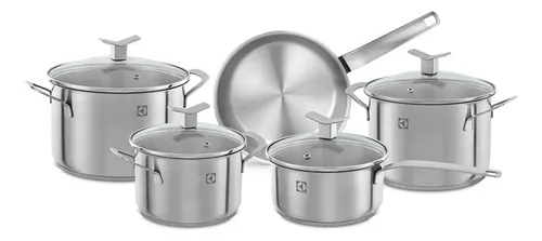 Electrolux Jogo de Panelas em Inox com 5 Peças Design com Fundo Triplo