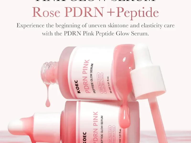 Envio do Brasil 30ml KOEC PDRN Pink Peptide Glow Serum Cuidado Com Manchas Escuras Tom De Pele Uniforme Aumenta A Elasticidade