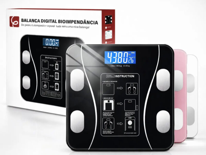 Eps-6905 Balança Epsilon Inteligente Bluetooth Com App, Lcd, Vidro Temperado, 180kg