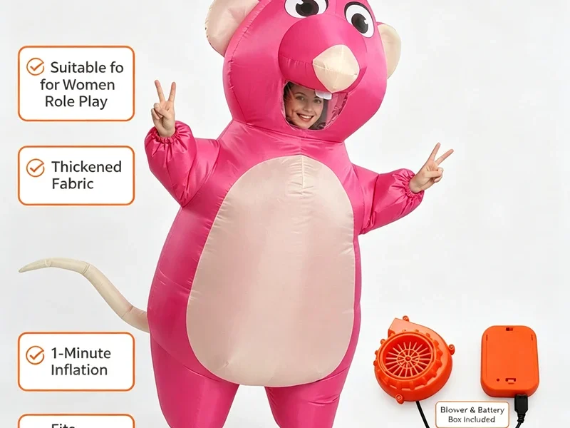 Fantasia Inflável de Rato de Desenho Animado para Adultos, Homens e Mulheres, Traje de Mascote com Ventilador e Bateria, para Halloween, Cosplay e Festas na S por R$ 141,26