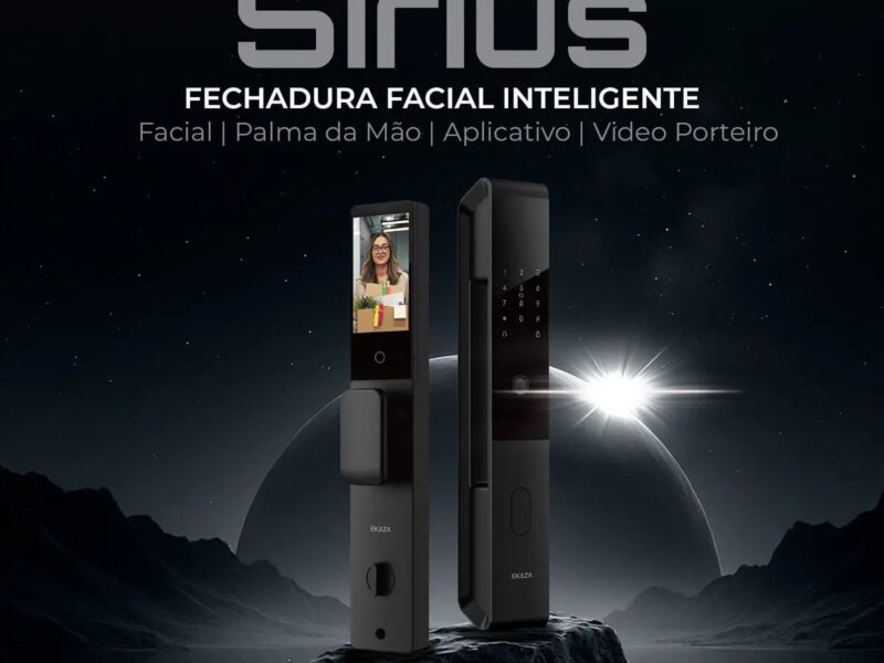 Fechadura Digital Reconhecimento Facial E Palma Da Mão Wifi Preto