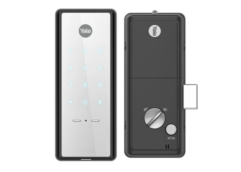 Fechadura Digital Yale Reflecta Sobrepor Espelhada Senha IP55 Externa Resistente Chuva Sol