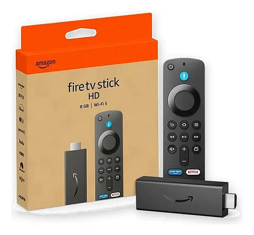 Fire Tv Stick Hd 2024 Amazon 8gb Wi-fi 5 Controle Com Comando De Voz Alexa Preto