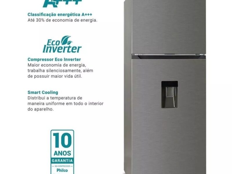 Geladeira 413L Philco Eco Inverter Duplex Inox PRF501TI