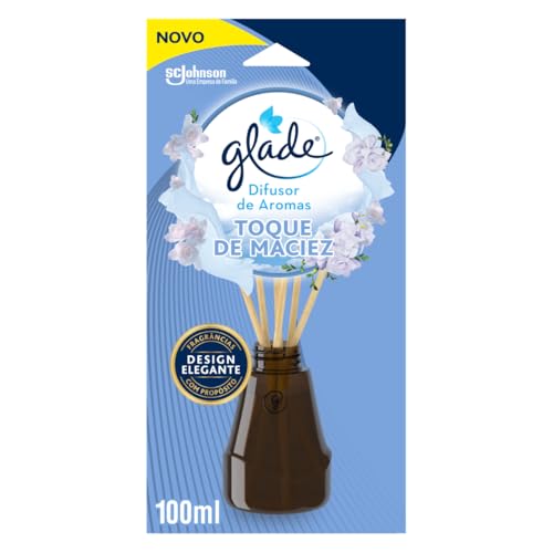 Glade Difusor de Ambiente Toque de Maciez, Frasco 100ml e 6 Varetas