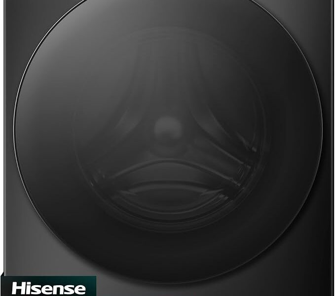 Hisense WD3S12 Lava e Seca Noir Frontal 12kg/8kg 59,5x61x84,5 cm com Vapor Wi-Fi 16 Programas 110V Digital 1400 RPM