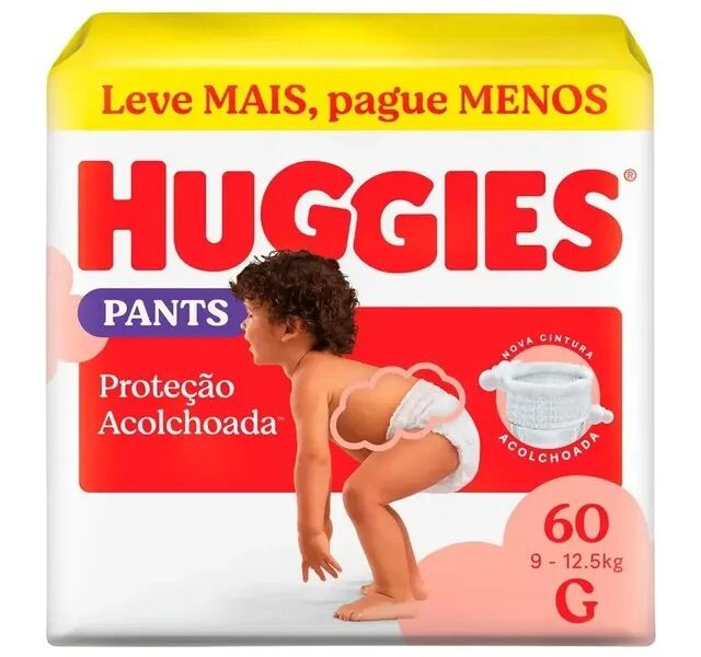 Huggies Fralda Pants Roupinha Proteção Acolchoada G – 60 Un