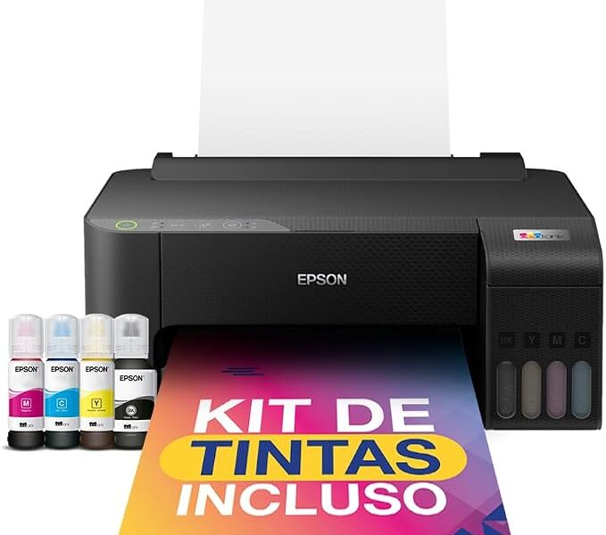Impressora Epson EcoTank L1250 – Tanque de Tinta Colorida, Wi-Fi Direct, Comando de voz, Bivolt, Cor: Preto
