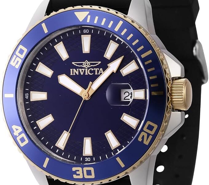 Invicta Relógio Masculino Pro Diver 45 mm Silicone Quartzo, Preto (Modelo: 46092), Preto, Tendência
