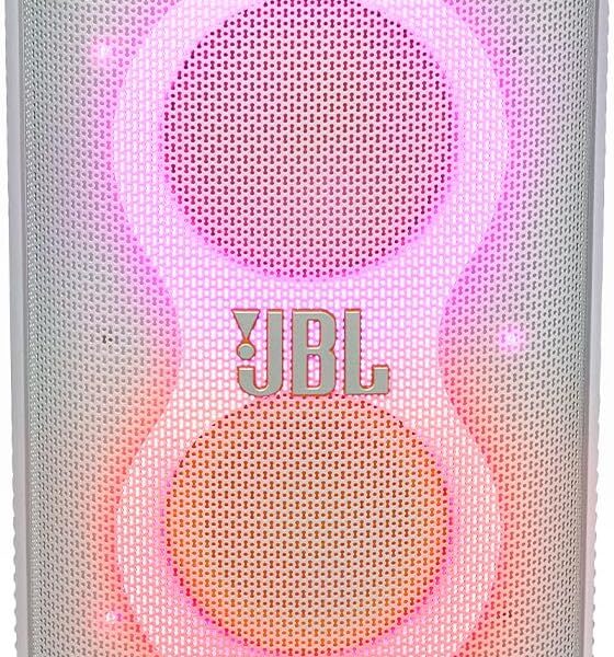 JBL, Caixa de Som, PartyBox Club 120, Bluetooth, Show de Luzes, À Prova de Respingos, Som JBL Pro Sound, 160W RMS – Branco