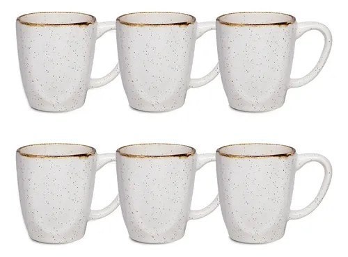 Jogo Com 6 Canecas De 260ml Em Porcelana Ryo Maresia Oxford