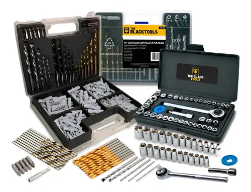 Jogo De Brocas Buchas E Bits Com 300 Peças E Maleta + Kit Chaves Catraca Reversível 40 Peças The Black Tools na Meli por R$ 63,12