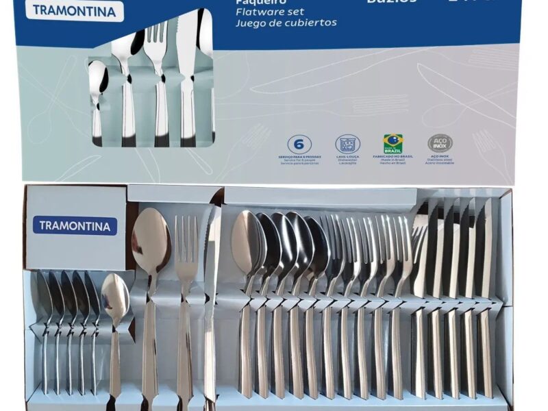 Jogo Talheres Faqueiro Búzios Aço Inox 24 Peças Tramontina