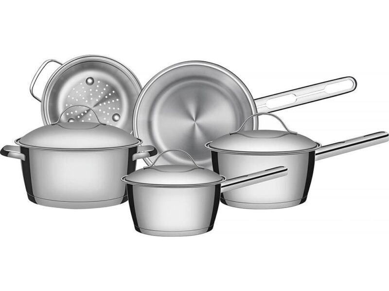Jogo de Panelas de Aço Inox Indução Tramontina 5 Peças Allegra