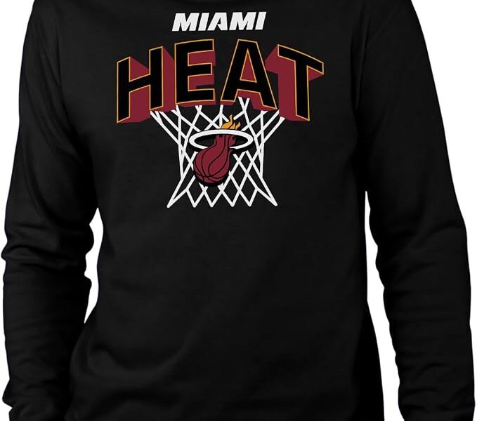 Junk Food NBA – Nothing But Net – Camiseta adulta oficialmente licenciada para fãs de manga comprida para homens e mulheres