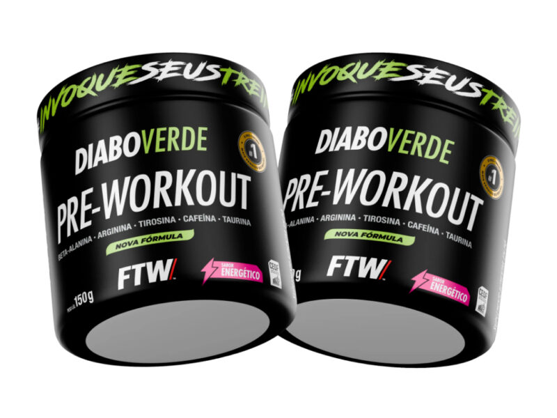 Kit 2x Pré Treino Diabo Verde Pre-Workout 150g – FTW na S por R$ 47,00
