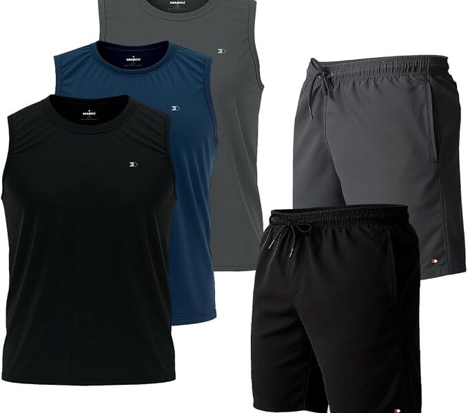 Kit 3 Camisas Regatas Dry-fit Sandrini + 2 Shorts Tactel