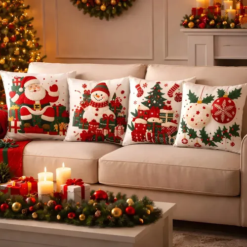 Kit 4 Capas De Almofadas 45×45 Quadrada Sofá Natal Decoração Infantil Vintage Chiques Crochê Masculino Barbante 3d Lisa Cama Quarto Boho Nossa Senhora Assento Lombar Gamer Enfeite na Meli por R$ 52,00