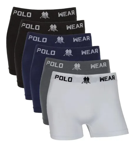 Kit 6 Cuecas Boxer Masculina Adulto Polo Wear Original