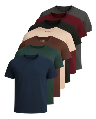 Kit 7 Camisetas Basica Masculina Algodão Fio 30.1 Premium